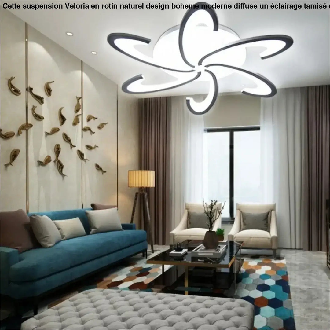 Plafonnier led moderne design artistique lumineux blanc