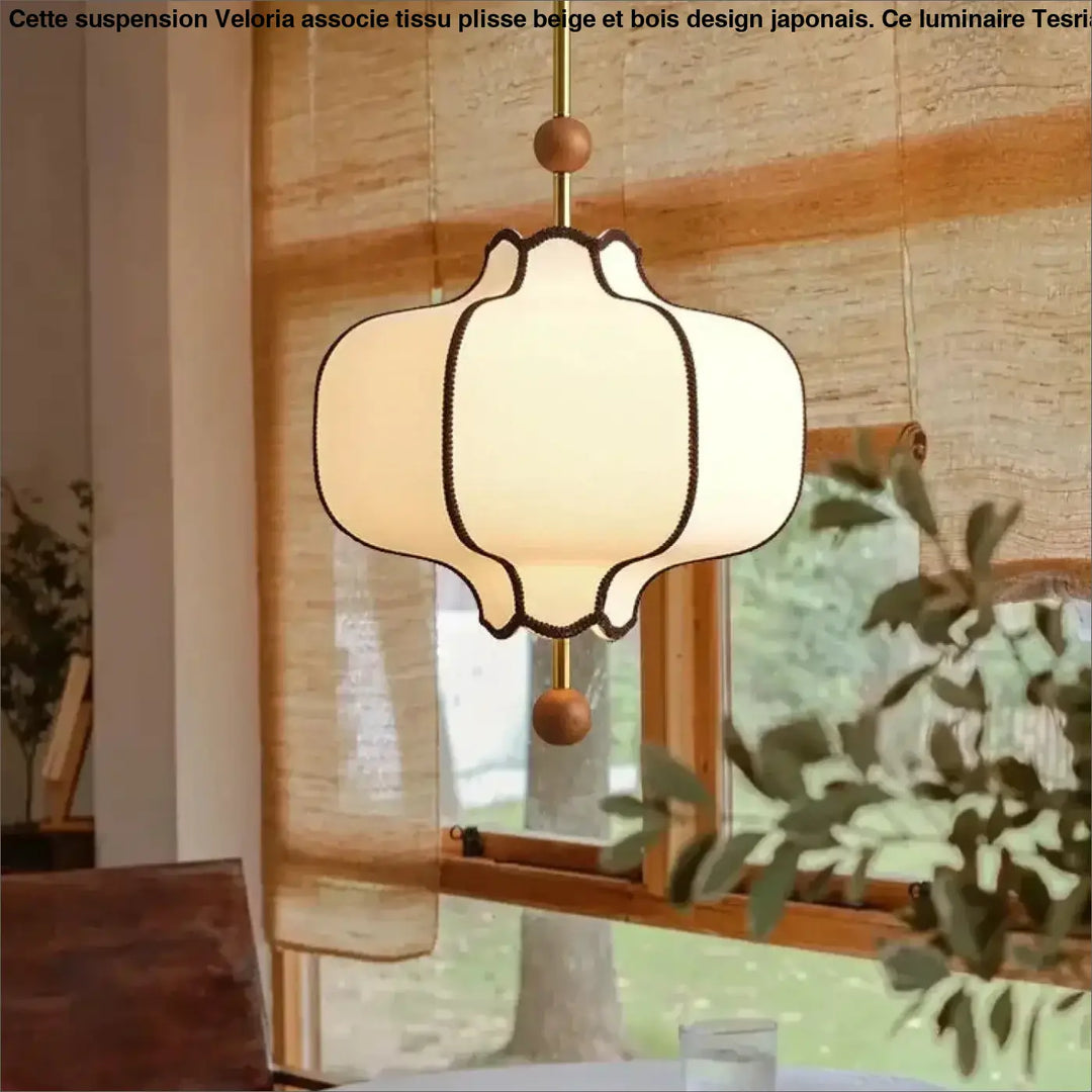 Suspension design en verre opalin style asiatique chic