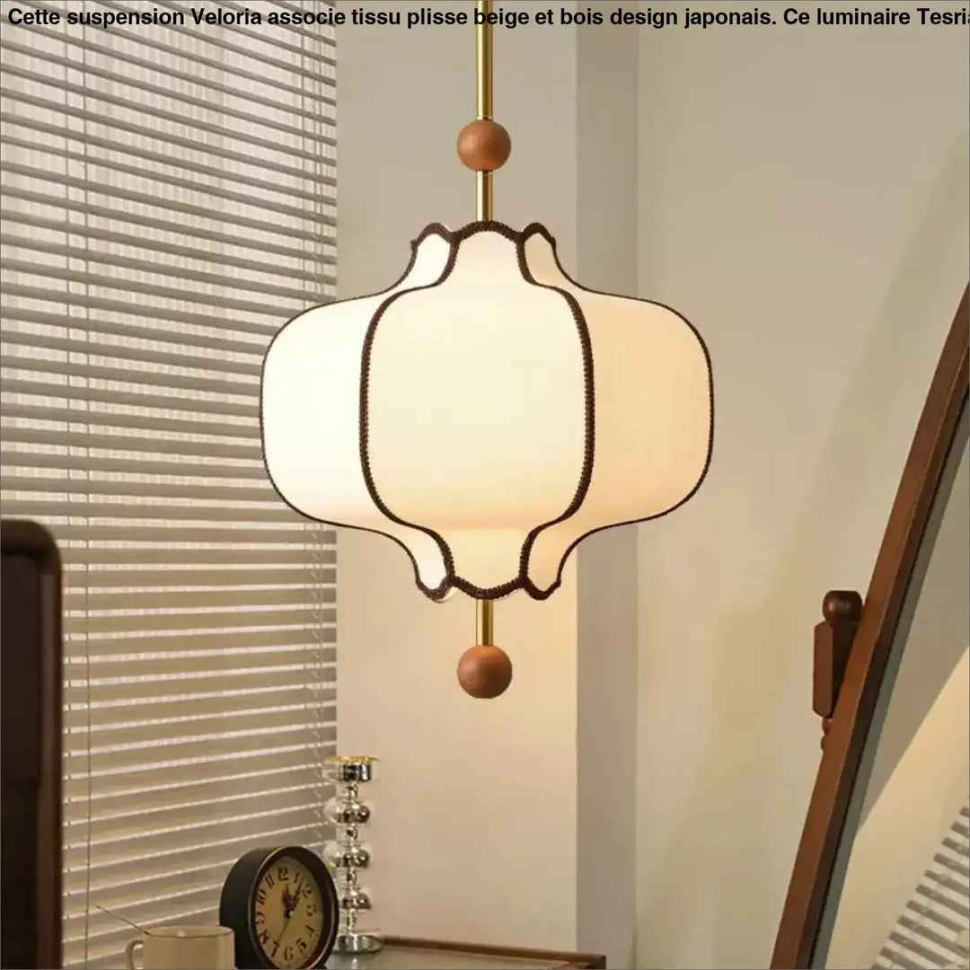 Suspension design en verre opalin style asiatique chic