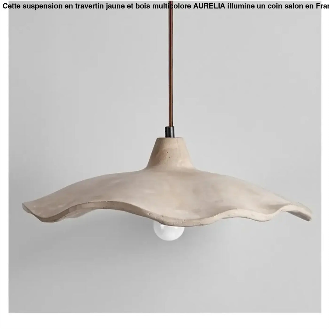 Suspension luminaire céramique blanc à forme ondulée moderne