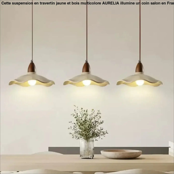 Suspension luminaire céramique blanc à forme ondulée moderne