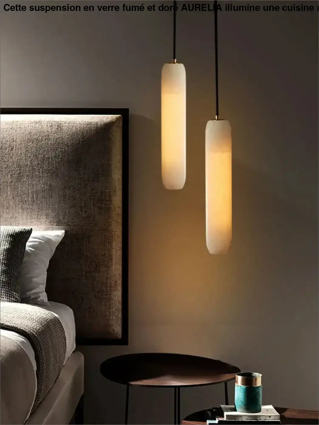 Modern and Minimalist All Copper Natural Marble Chandelier Suitable for Bedroom Bedside Study Balcony Restaurant E14