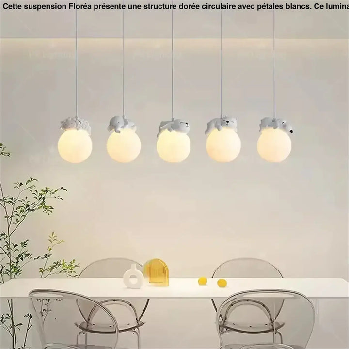 Creative Cartoon Animals LED Hanging Chandelier for Living Room Kid’s Bedroom Bedside Lamps Home-appliance Decor