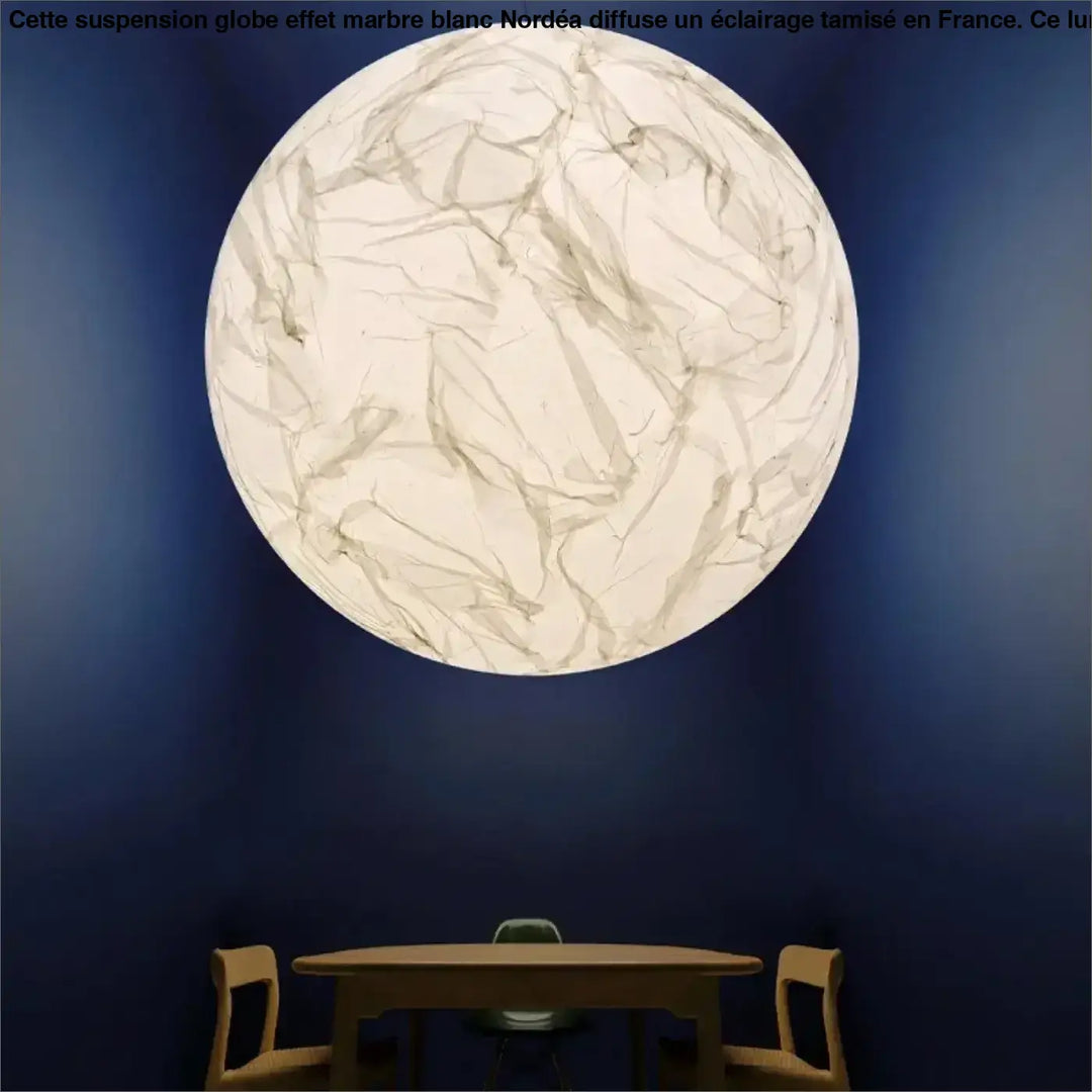 Suspension Globe Effet Marbre Blanc Design Moderne Minimaliste

