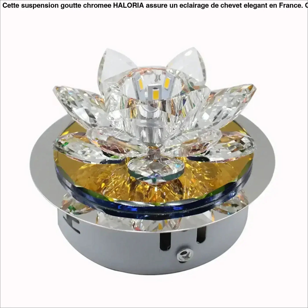 Plafonnier Rond Cristal Étincelant Pour Plafond Sculpté

