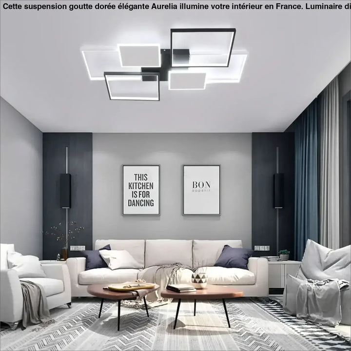 LED Ceiling Light, 72W Modern Square Dimmable Ceiling Lamp with Remote Control for Living Room Dining Room Bedroom