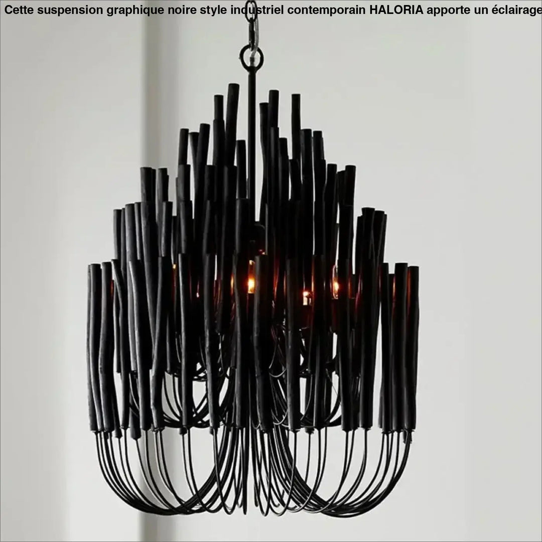 Suspension Graphique Noire Style Industriel Contemporain

