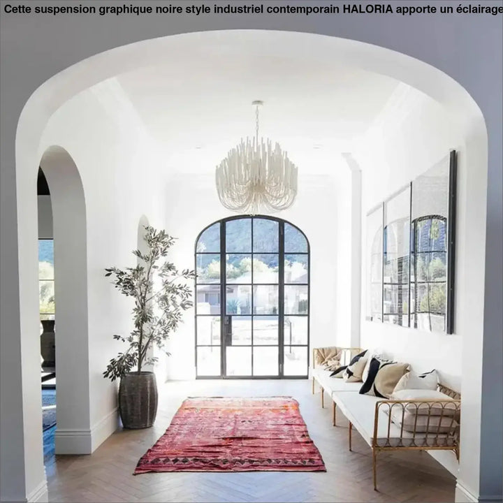 Suspension Graphique Noire Style Industriel Contemporain


