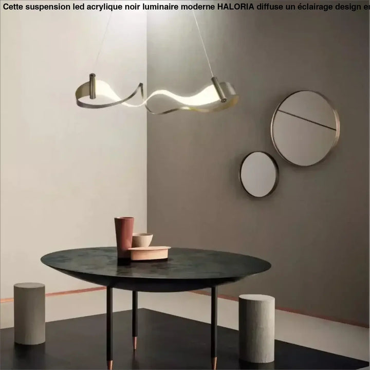 Suspension luminaire moderne design ondulé en métal doré