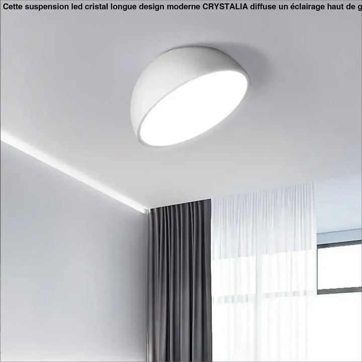 Plafonnier demi sphère blanc led design moderne blanc noir