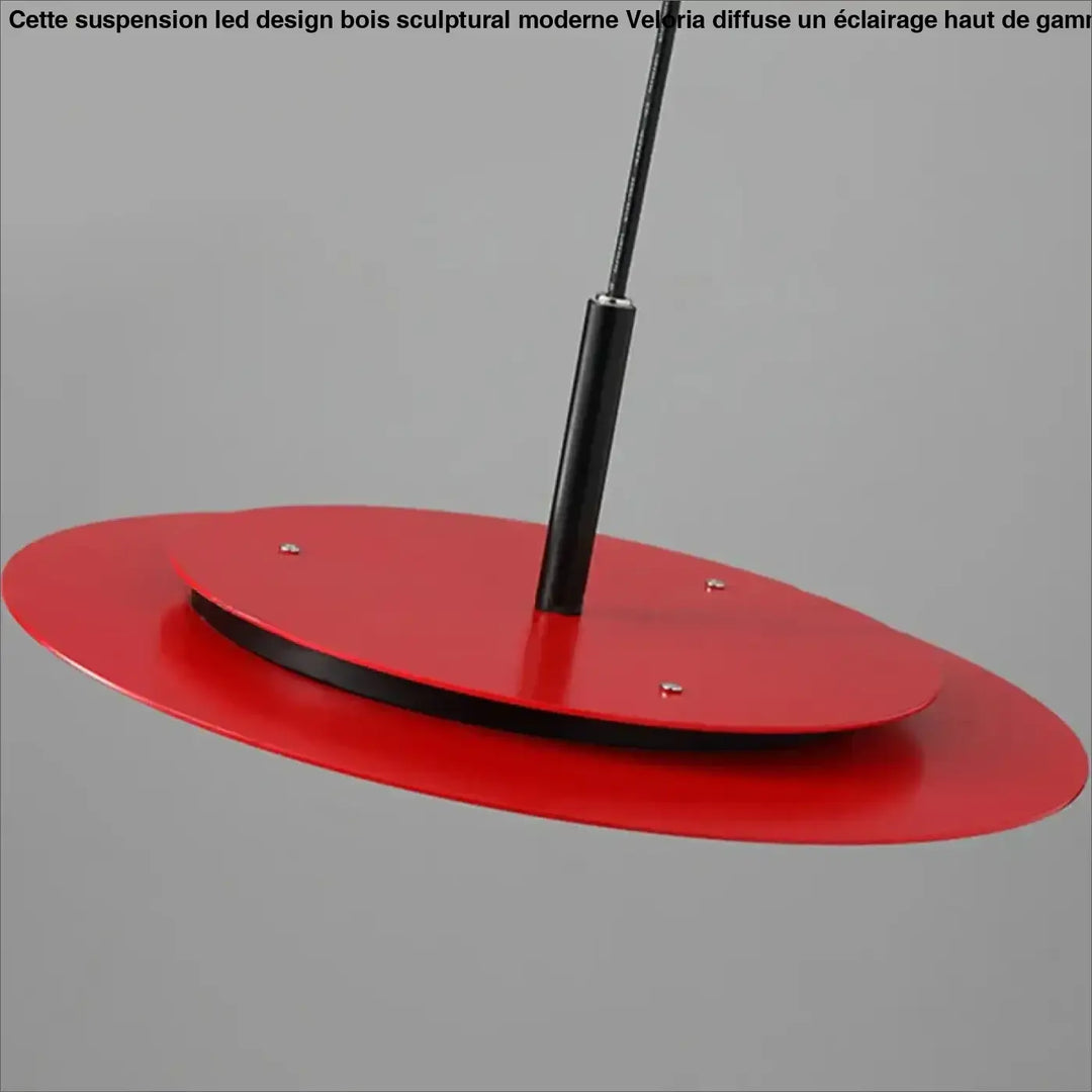 Suspension plate design métal noir et rouge pour salle à manger
