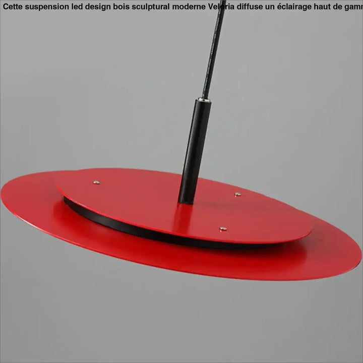 Suspension plate design métal noir et rouge pour salle à manger