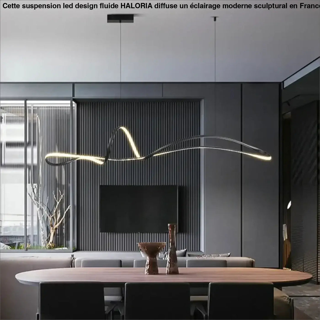 Suspension LED design fluide éclairage moderne et sculptural

