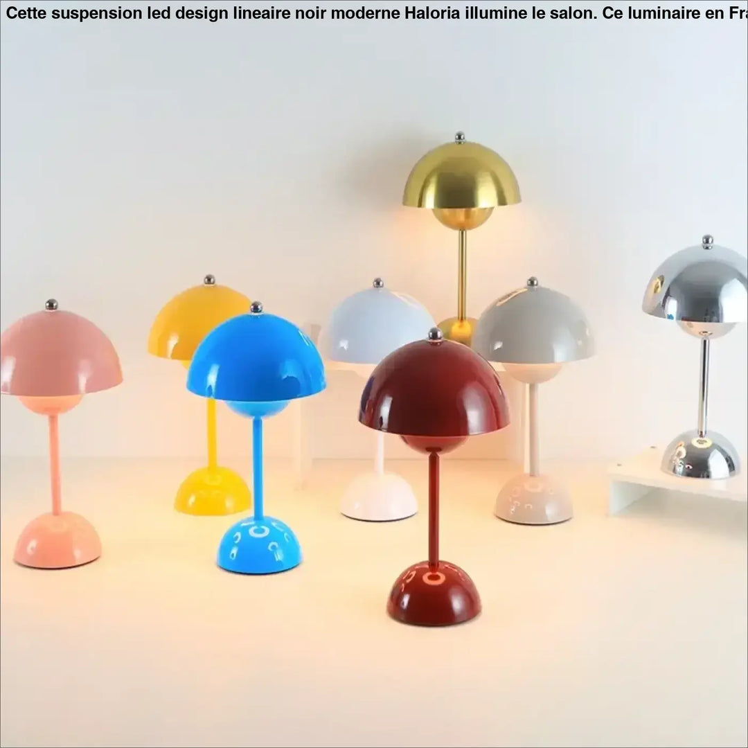 Lampe de table tamby avec design colorée en forme de fleur et style champignon moderne à finition brillante