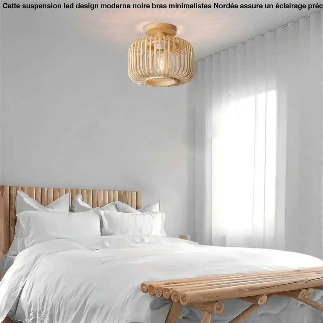 Plafonnier En Bambou Tressé Luminaire Naturel Moderne

