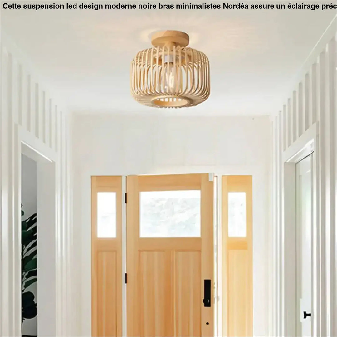 Plafonnier En Bambou Tressé Luminaire Naturel Moderne

