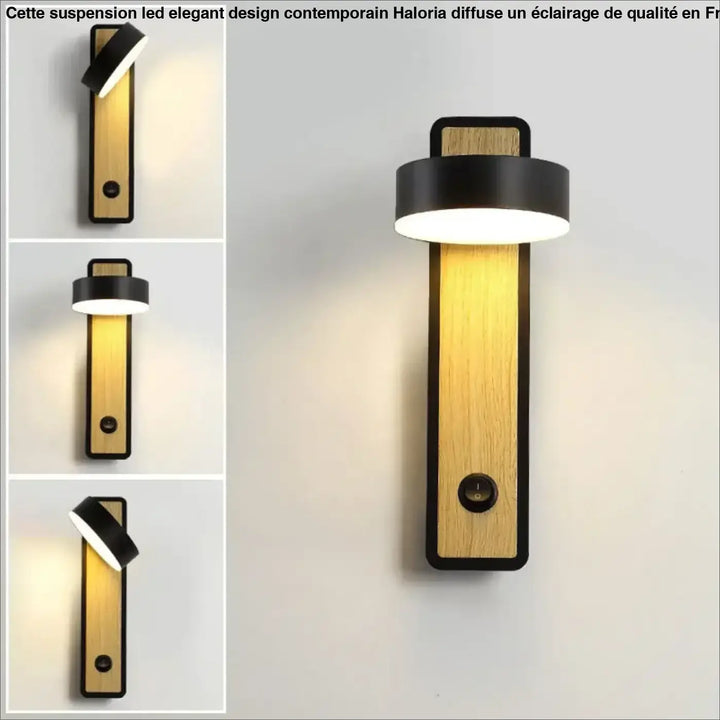 Applique led minimaliste bois clair moderne ambiance chic
