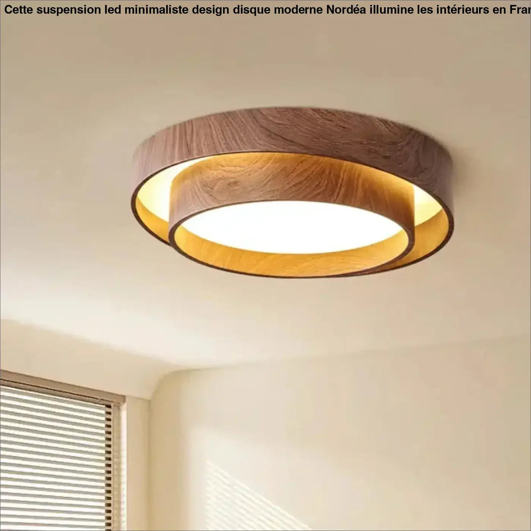 Plafonnier led effet bois naturel style scandinave elegant
