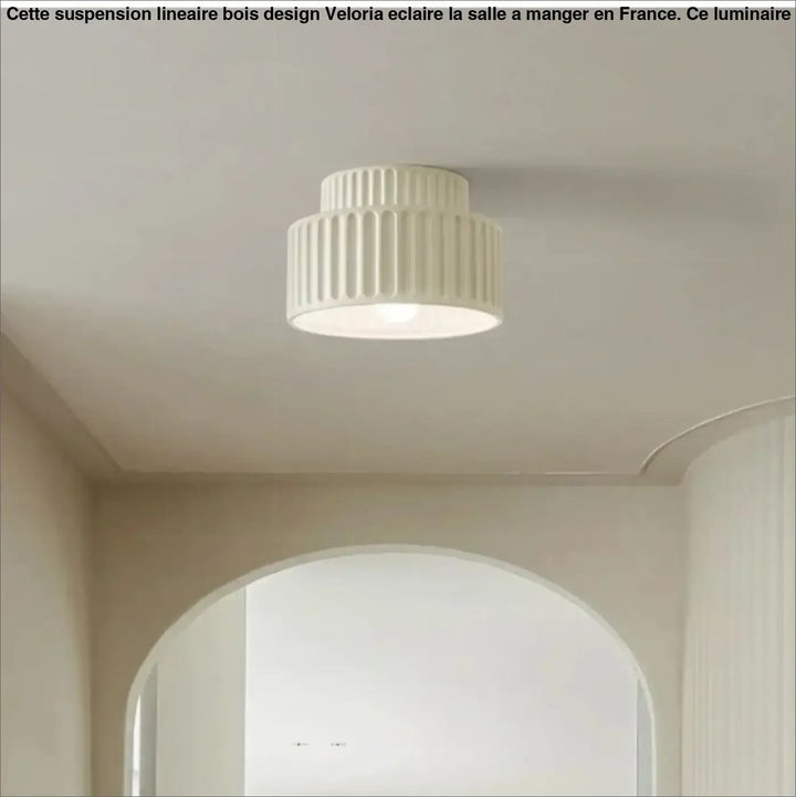 Plafonnier terracotta design côtelé style rétro chic