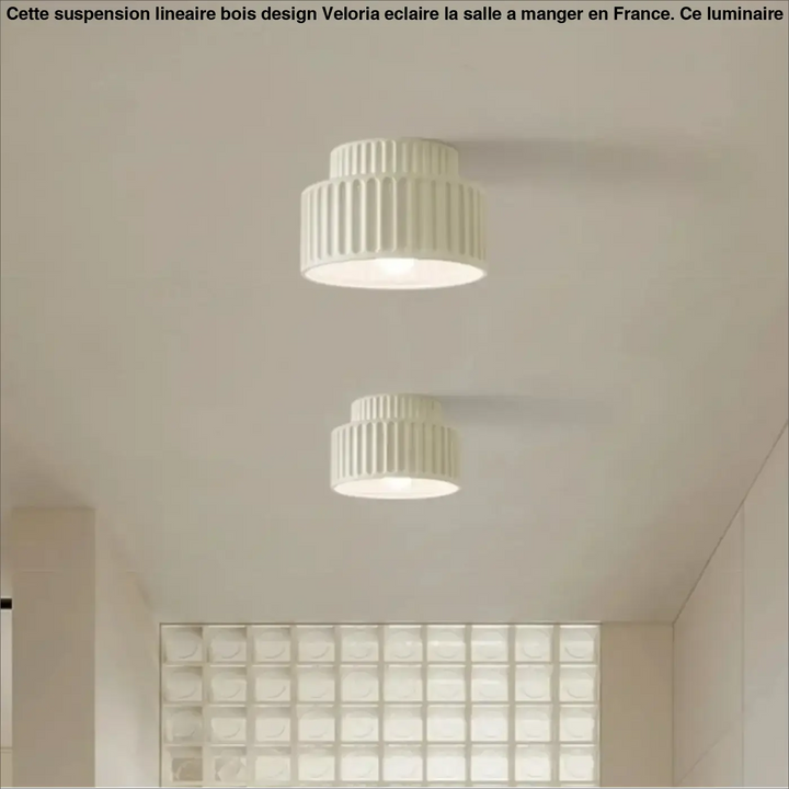 Plafonnier terracotta design côtelé style rétro chic

