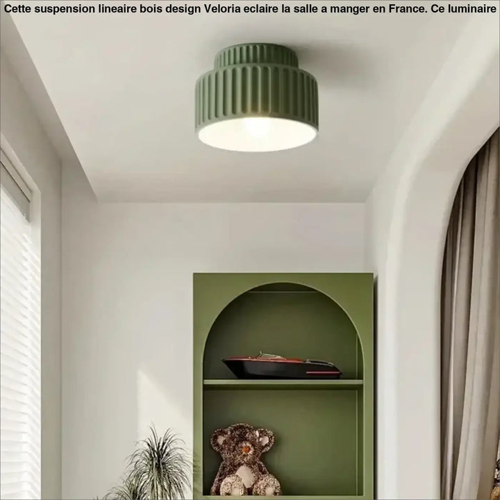 Plafonnier terracotta design côtelé style rétro chic

