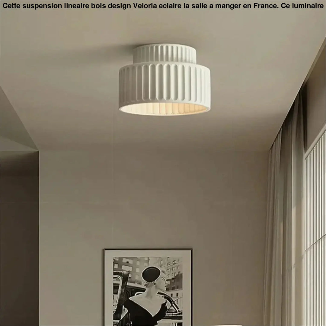 Plafonnier terracotta design côtelé style rétro chic