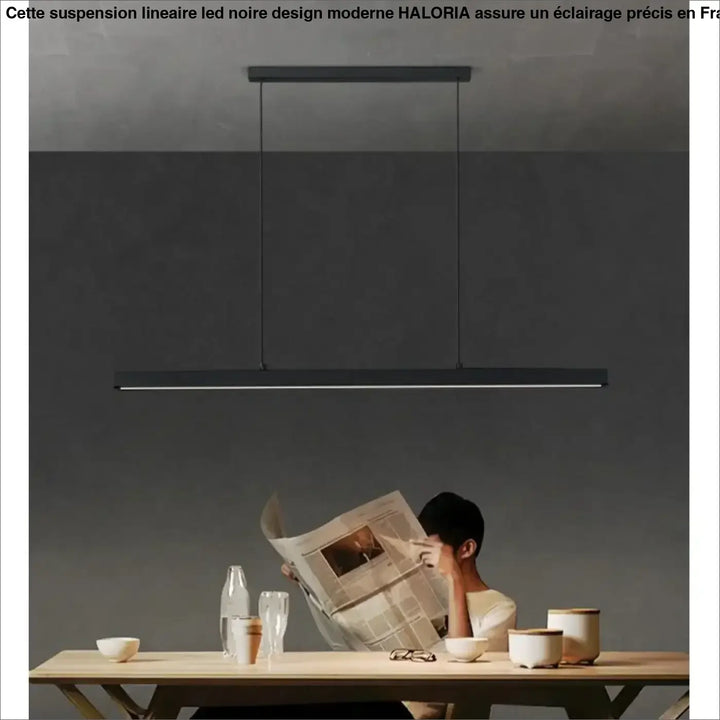 Suspension Linéaire LED Noire Design Moderne