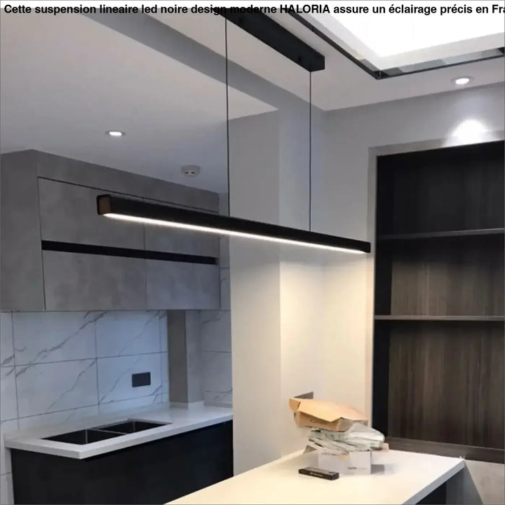 Suspension Linéaire LED Noire Design Moderne