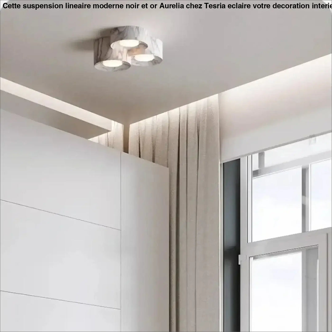 Plafonnier design led compact couleurs marron gris