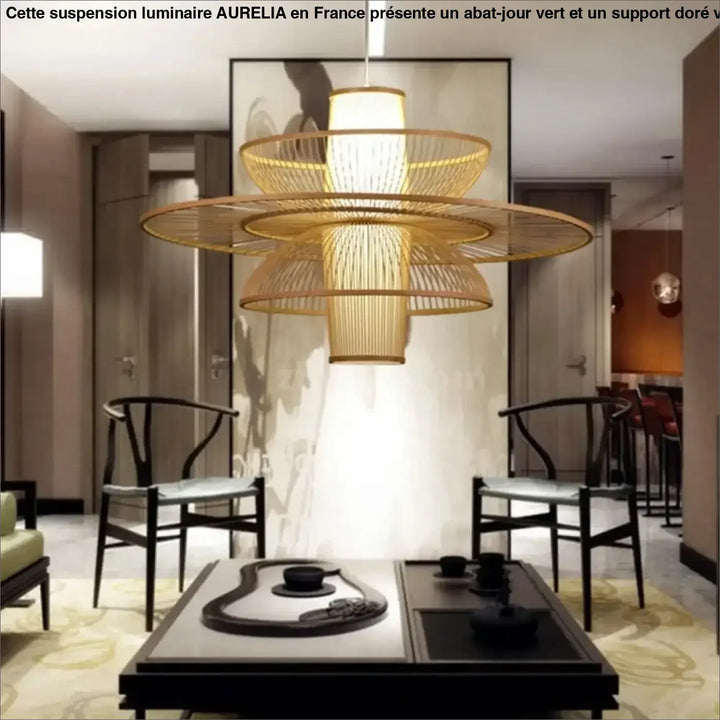Suspension bambou design géométrique style zen et élégant

