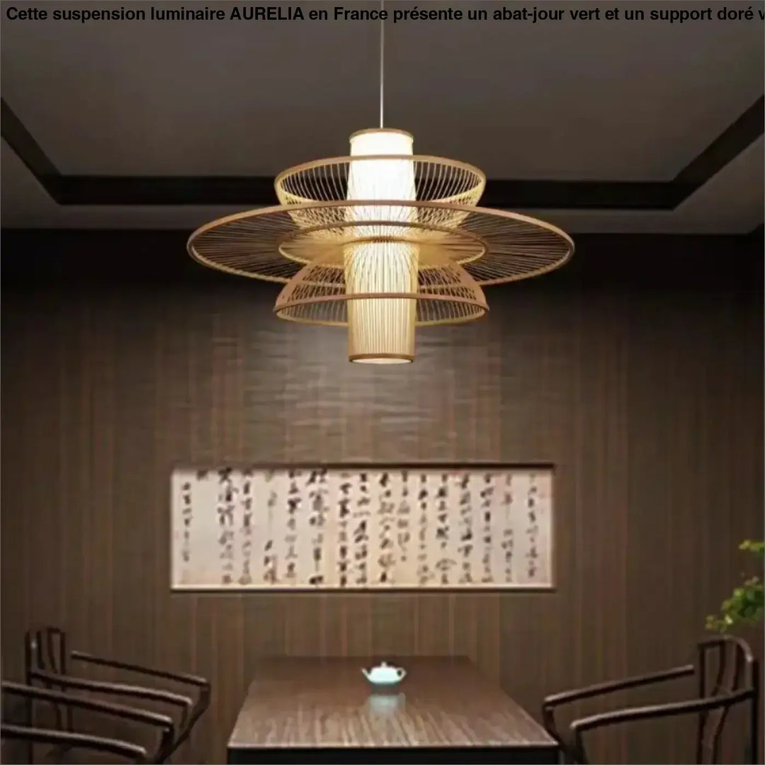 Suspension bambou design géométrique style zen et élégant

