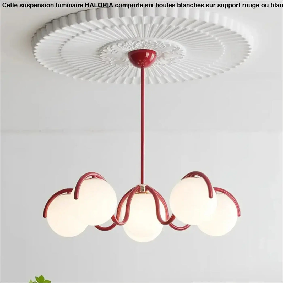 Suspension Luminaire À Support Avec 6 Boules Rondes Métal Verre