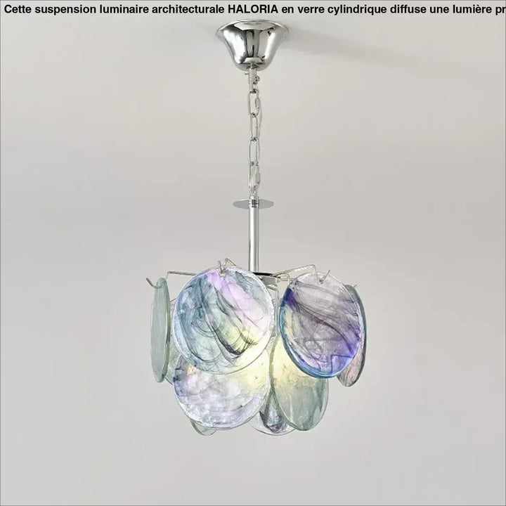 Suspension luminaire en verre colorée et au style élégant