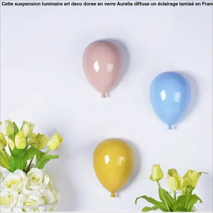 Applique Murale Design Ballon En Céramique Colorée Élégante