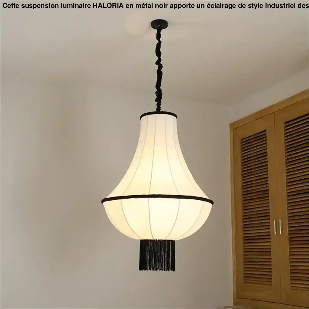 Suspension luminaire tissu élégant style vintage élégance
