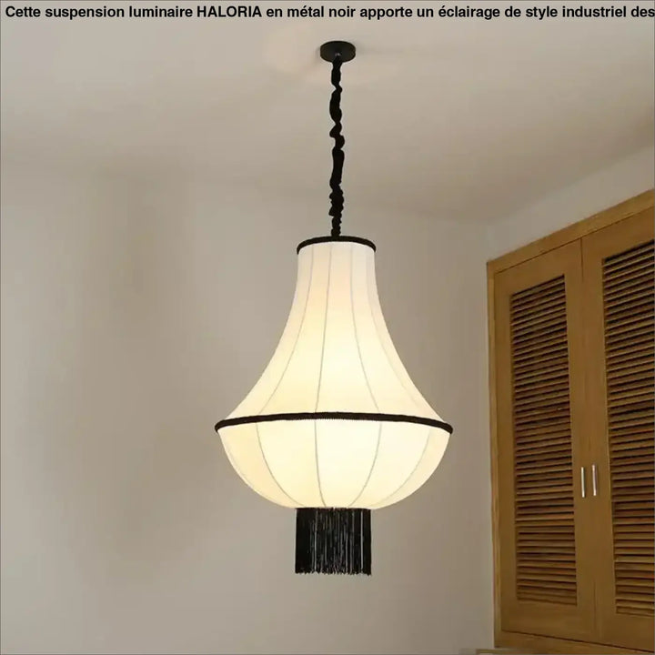 Suspension luminaire tissu élégant style vintage élégance