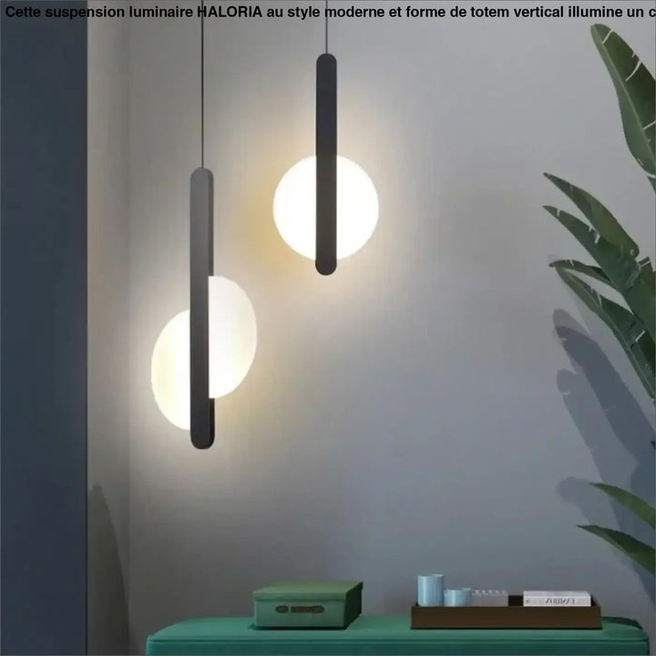 Suspension luminaire design cercle noir style moderne

