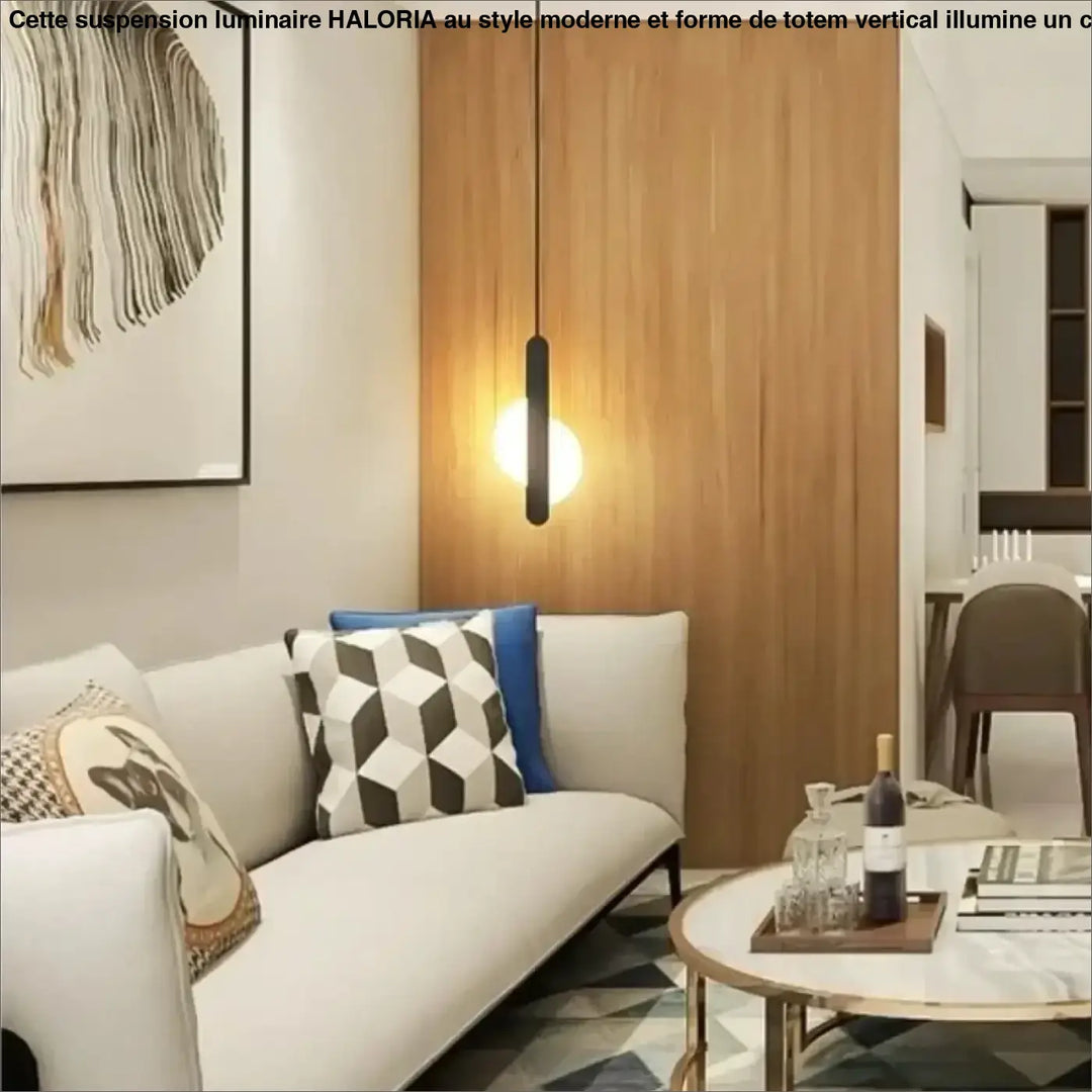 Suspension luminaire design cercle noir style moderne

