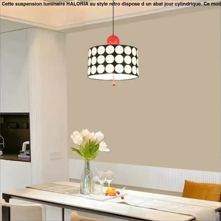Suspension Luminaire au style rétro avec son abat-jour cylindrique

