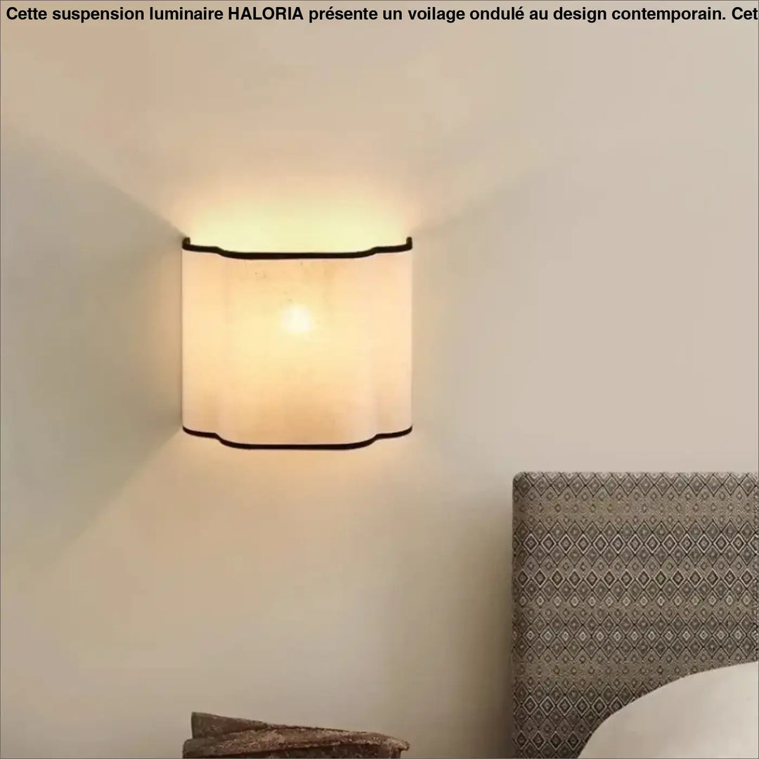 Applique murale susso avec lumière douce rectangulaire ton chaud et abat-jour en tissu noir pour décoration intérieure