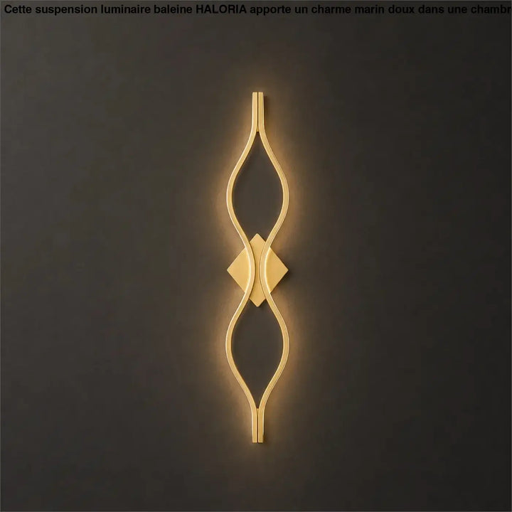Applique murale alixa dorée et élégante avec un design fluide et un accent central en forme de diamant pour salle à manger ou chambre