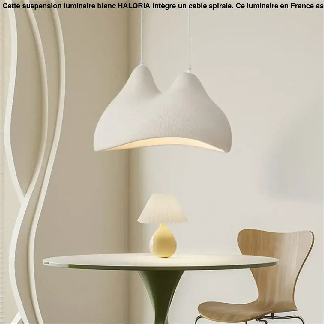 Suspension artistique blanche forme organique moderne design