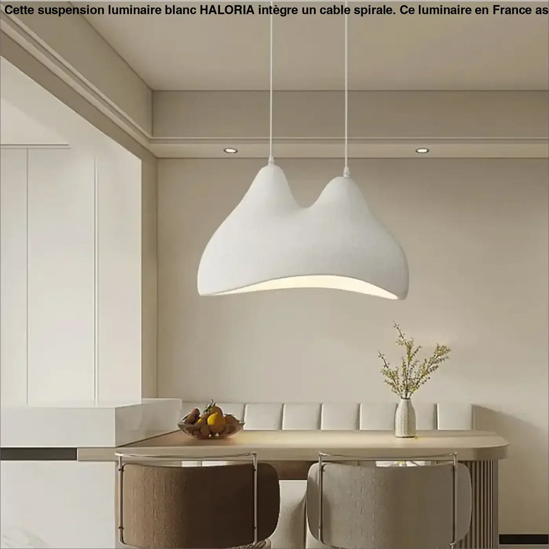 Suspension artistique blanche forme organique moderne design