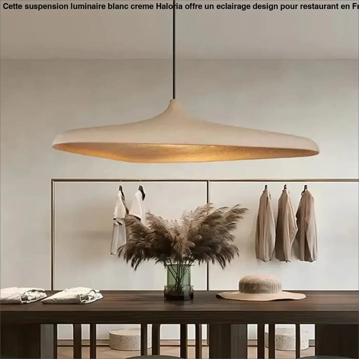 Suspension luminaire blanc crème au design original pour restaurant

