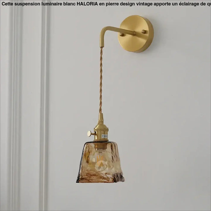 Applique murale moderne en verre fumé avec détail doré élégant