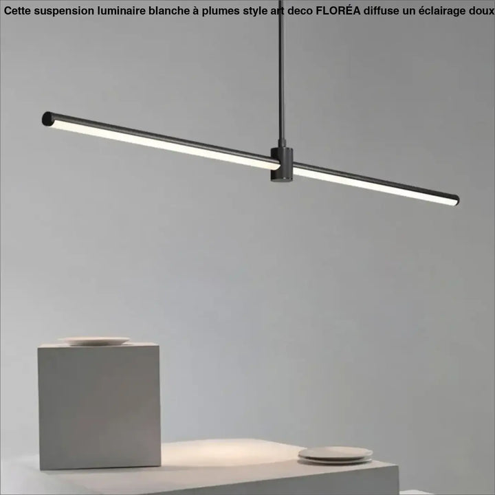 Suspension linéaire style minimaliste noir blanc chic