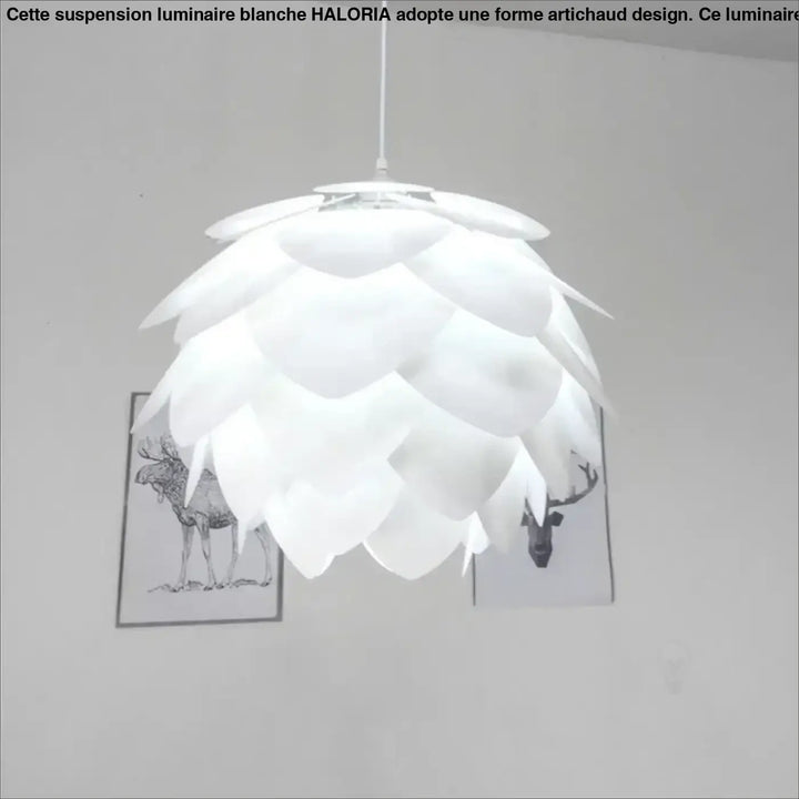 Suspension Luminaire Blanche En Forme D’Artichaud Design Élégant