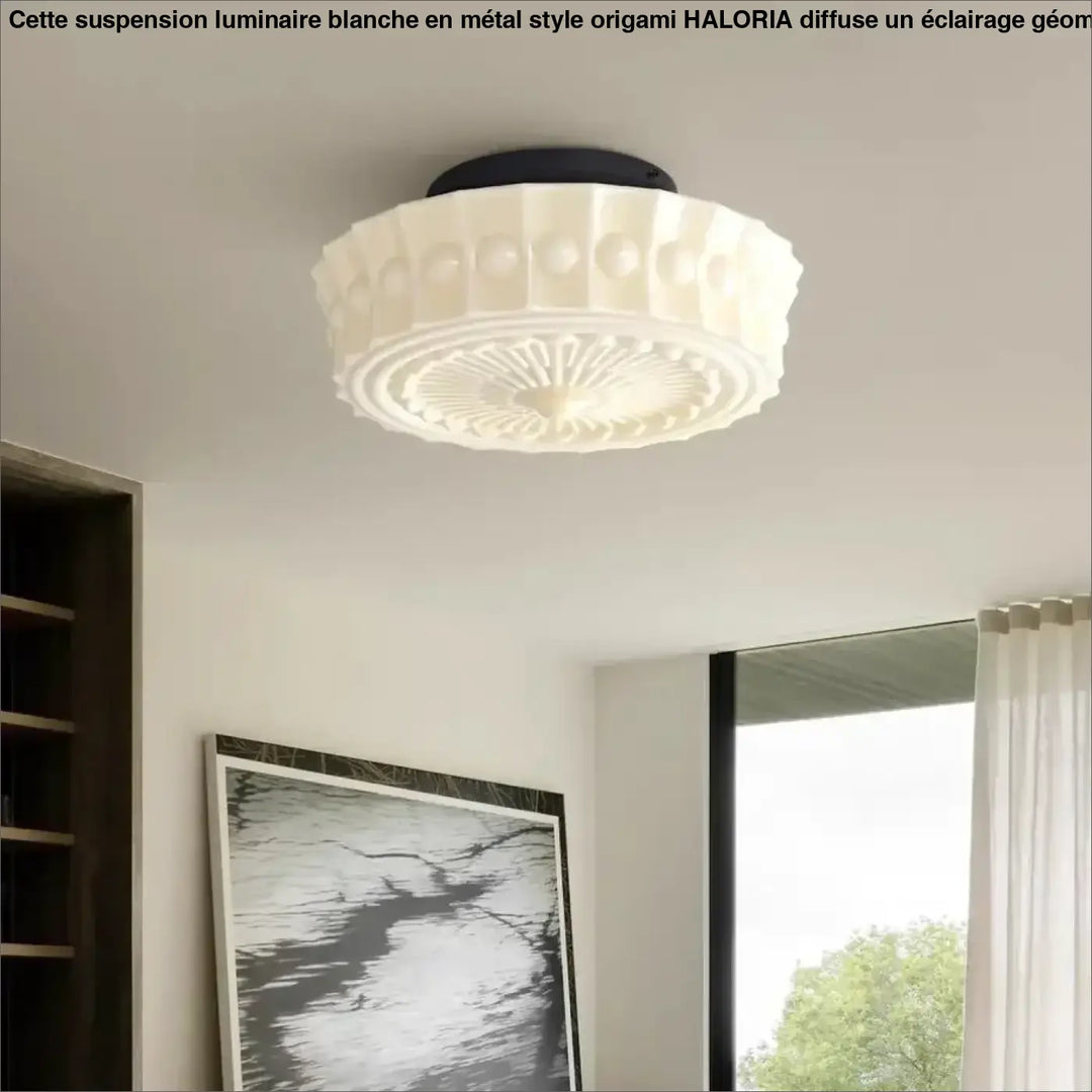 Plafonnier design rétro en verre sculpté ambiance raffinée