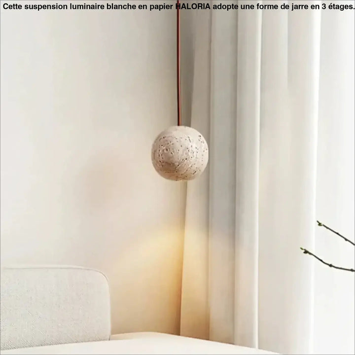 Suspension Globe Béton Terrazzo Design Minimaliste Moderne Épuré