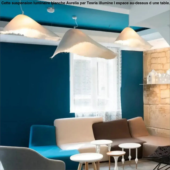 Suspension luminaire blanche haut de gamme au design original

